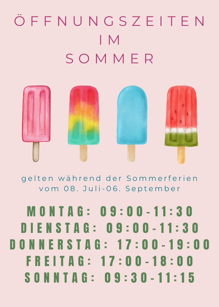 Sommeröffnungszeiten 